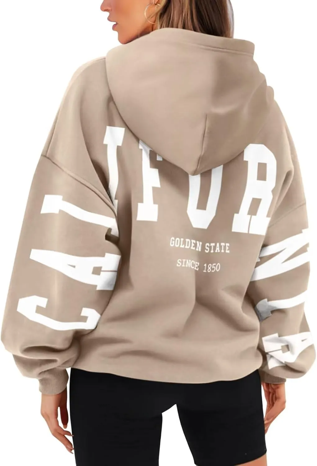 ORANDESIGNE Womens Letter Print Hoodies Fleece Graphic Sweatshirts Long Sleeve Pullover Sweaters with Pocket