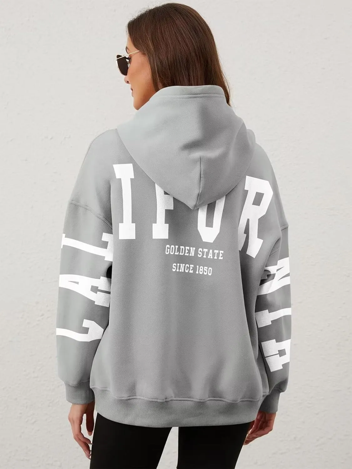 ORANDESIGNE Womens Letter Print Hoodies Fleece Graphic Sweatshirts Long Sleeve Pullover Sweaters with Pocket