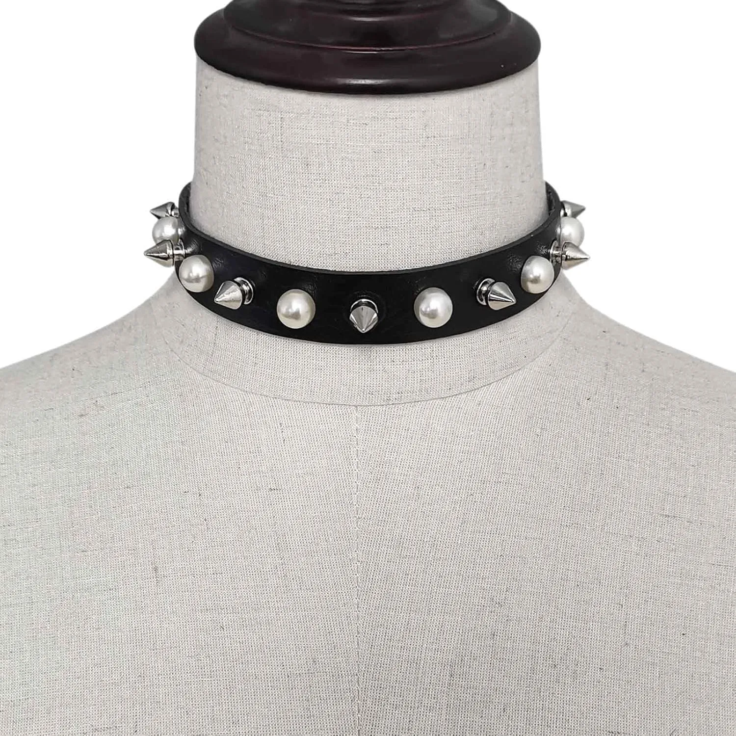 Outman Pack of 3Pcs Leather Punk Goth Choker Necklaces Collar Necklaces Collarbone Chain for Women
