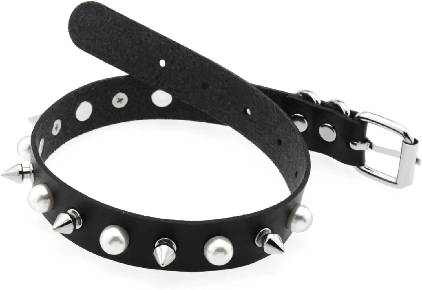 Outman Pack of 3Pcs Leather Punk Goth Choker Necklaces Collar Necklaces Collarbone Chain for Women