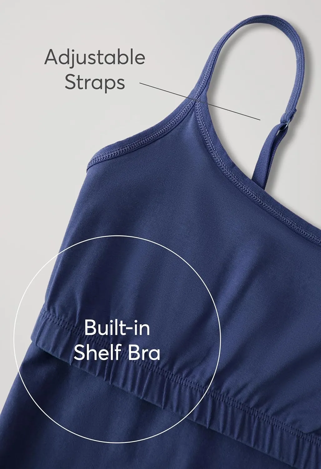 Pact Women's Organic Cotton Camisole Tank Tops with Built in Bras and Adjustable Strap