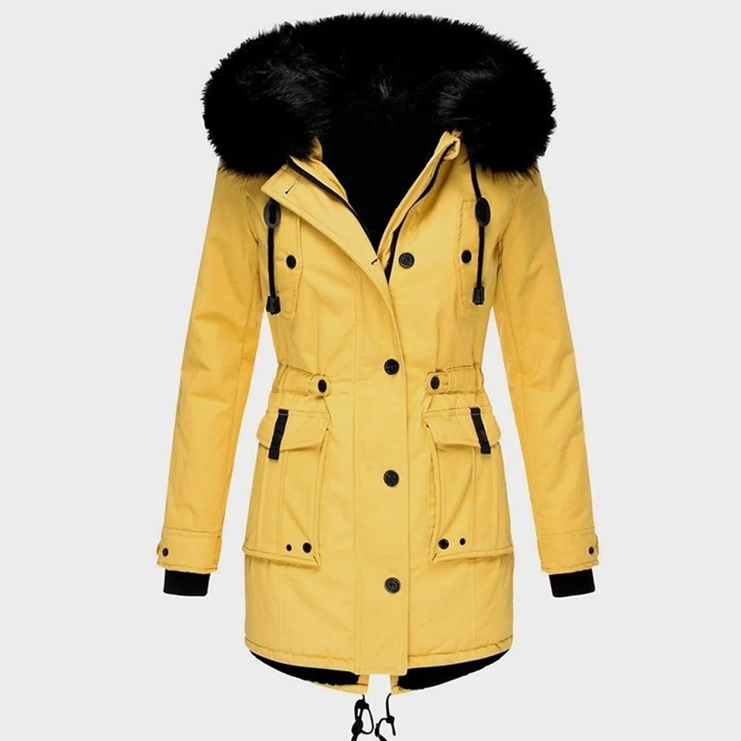 Padded for Women Coat Outerwear Quilted Jackets Oversized Padded Jacket Fur Collar Cozy Windbreaker Sweater Hoodies
