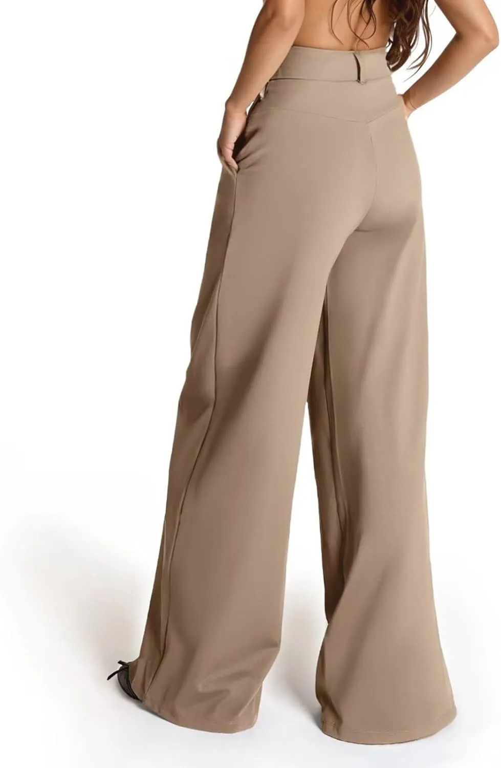 Palazzo Pants for Women Dressy Casual Wedding High Waisted Wide Leg Dress Pants Comfy Work Trousers with Pockets