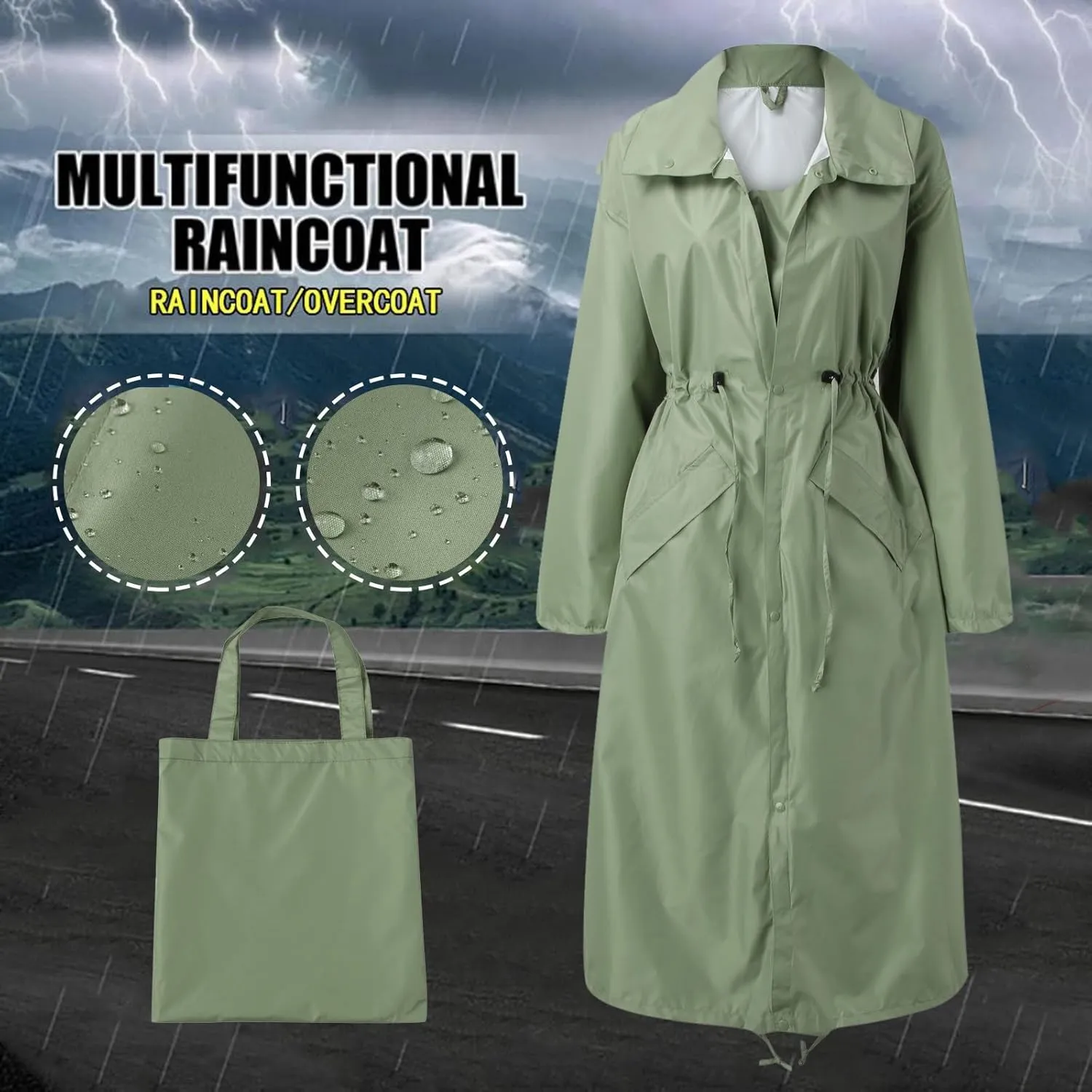 PeQAQ Rain Jacket Women Lightweight Raincoat Waterproof Windbreaker Trendy Casual Climbing Outdoor Trench Coats Outerwear