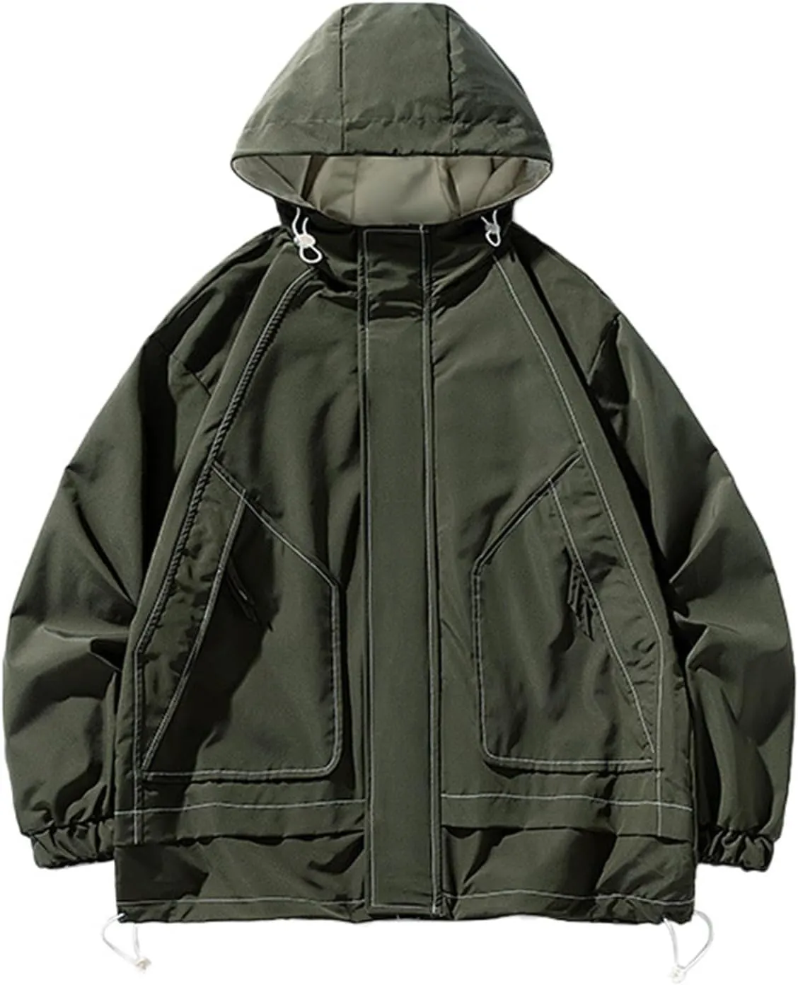PeQAQ Womens Windbreaker Jakcets Waterproof Rain Jacket Winter Lightweight Active Outdoor Raincoat with Hood Trendy Outerwear