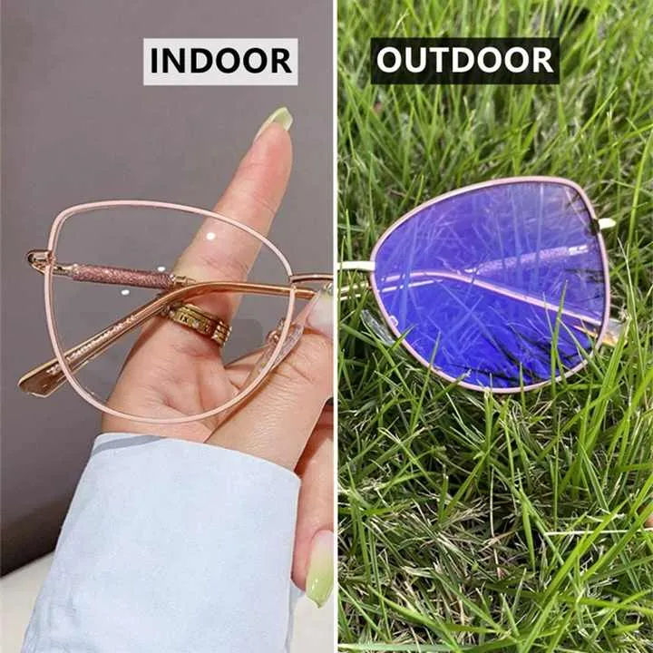 Photochromic Blue Anti Reflective Deep-نظارات شمسية نسائية
