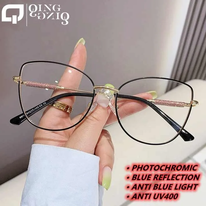 Photochromic Blue Anti Reflective Deep-نظارات شمسية نسائية
