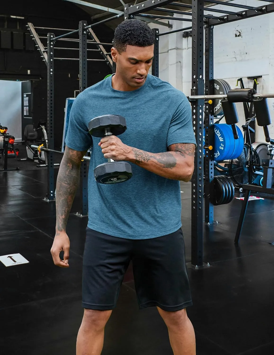 PINSPARK Men's 3 Pack Workout Shirts - Quick Dry Gym Athletic Shirts Moisture Wicking Short Sleeve T Shirts