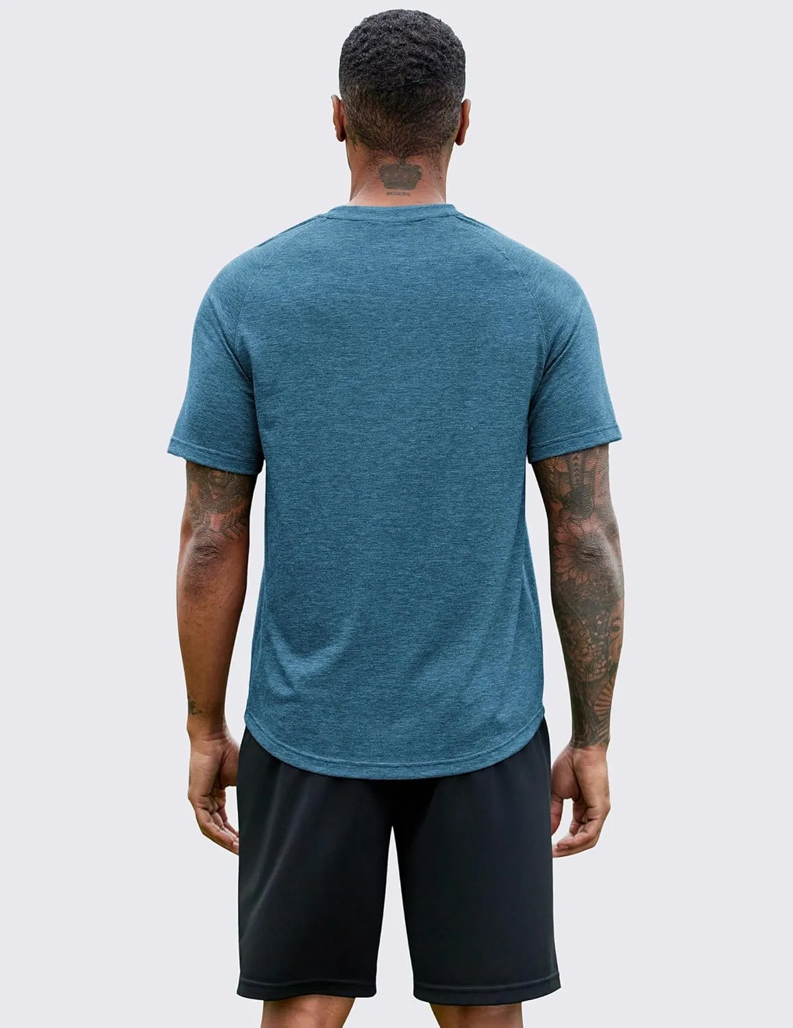 PINSPARK Men's 3 Pack Workout Shirts - Quick Dry Gym Athletic Shirts Moisture Wicking Short Sleeve T Shirts
