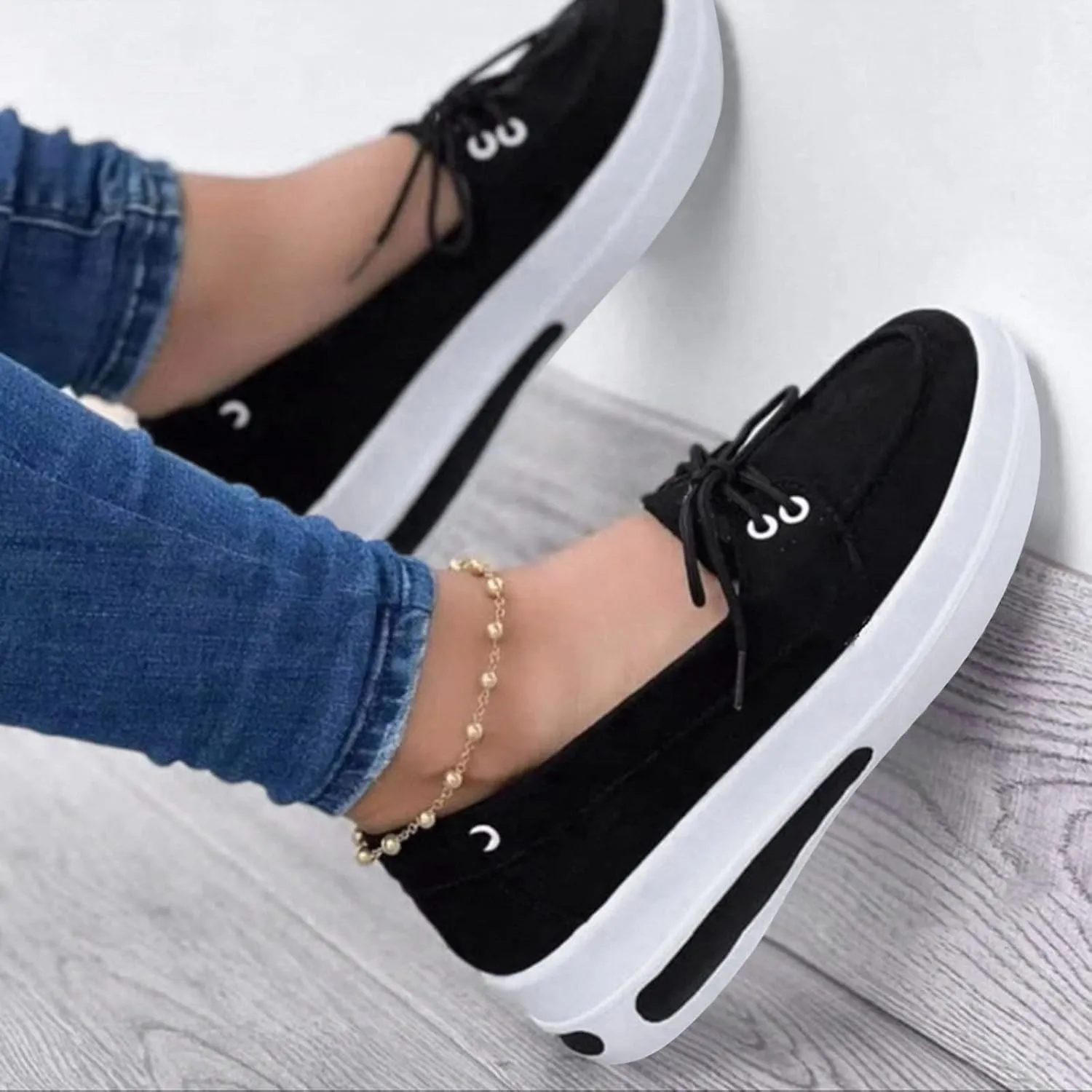 Plantar Fasciitis Shoes Women Work Office Slip On Walking Shoes for Women with Arch Support Women Black Sneakers Size 10 Black Non Slip Tennis Shoes Women Women's Everyday Shoes