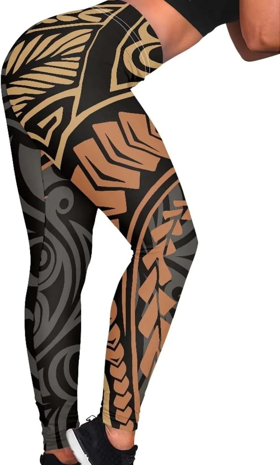 Polynesian Traditional Tribal Yoga Pants for Women High Waisted Gym Leggings Tummy Control Workout Leggings