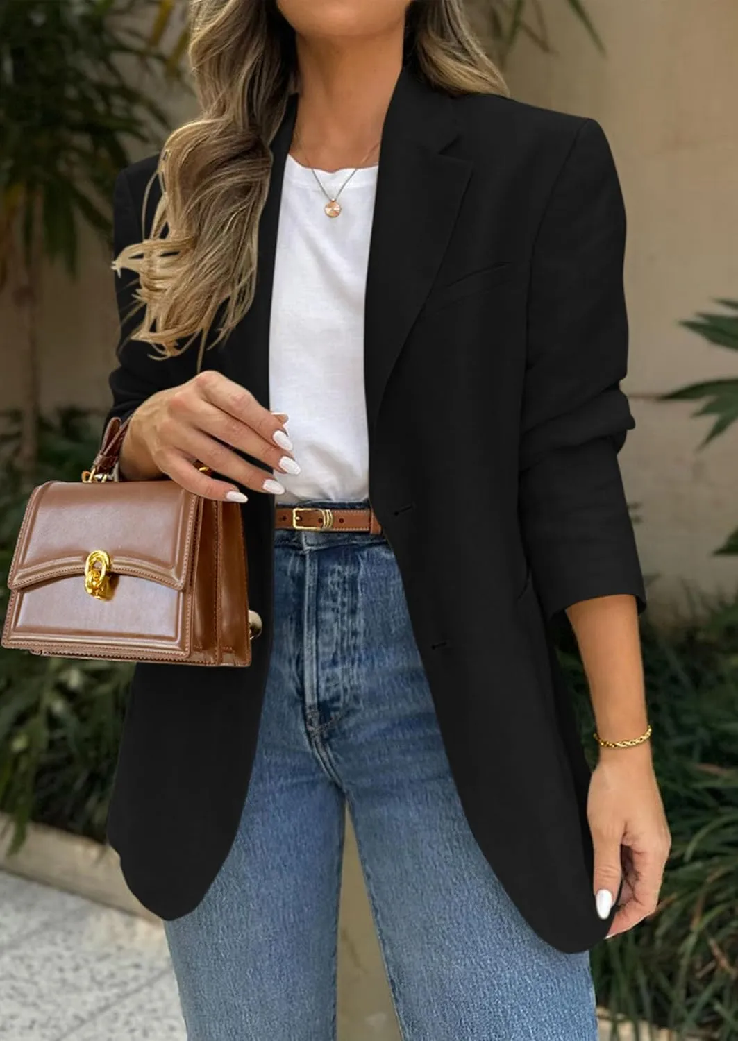 PRETTYGARDEN 2025 Blazers for Women Business Casual Long Sleeve Lapel Open Front Suit Jacket Work Blazer with Pockets