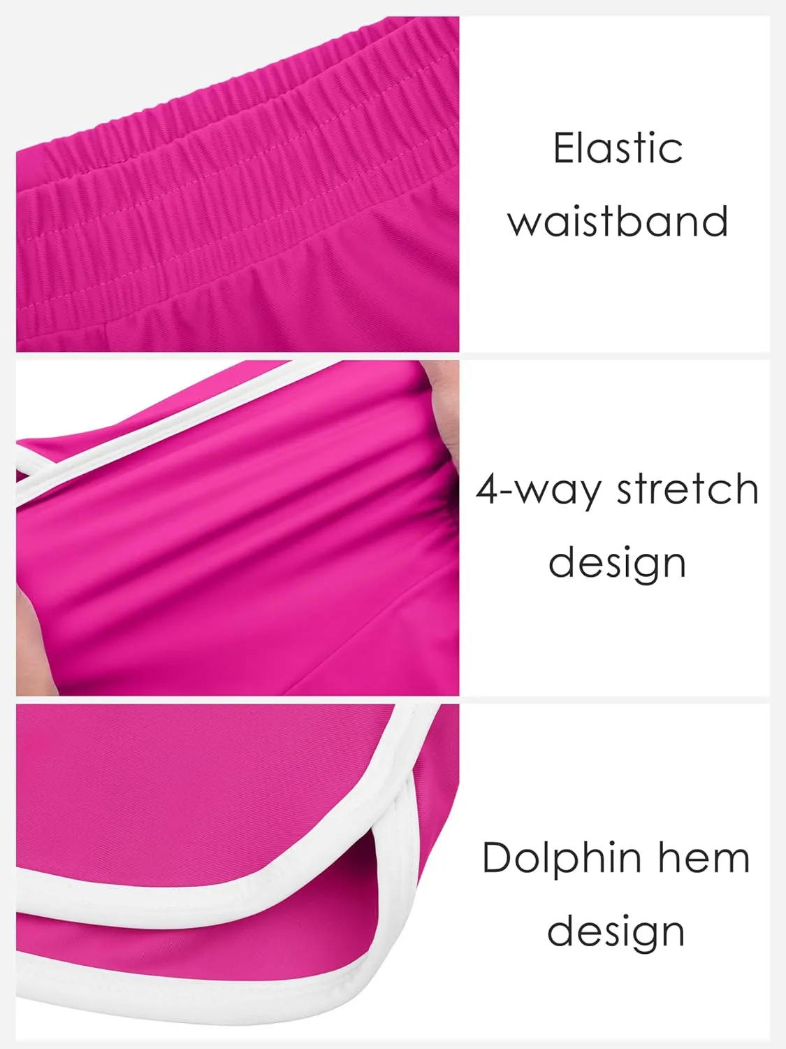 Resinta 4 Packs Girls Soccer Shorts Girls Athletic Shorts Quick Dry Workout Dolphin Kids Active Shorts