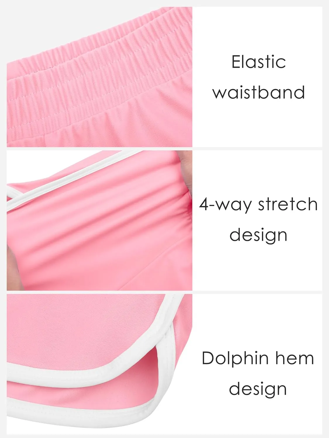 Resinta 4 Packs Girls Soccer Shorts Girls Athletic Shorts Quick Dry Workout Dolphin Kids Active Shorts