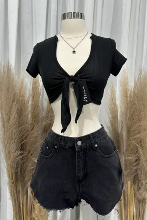 Ron Denim Shorts (Black)