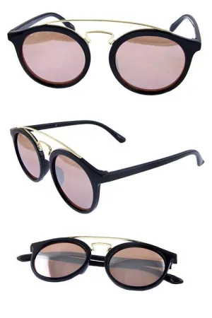 Round Reflective Sunglasses