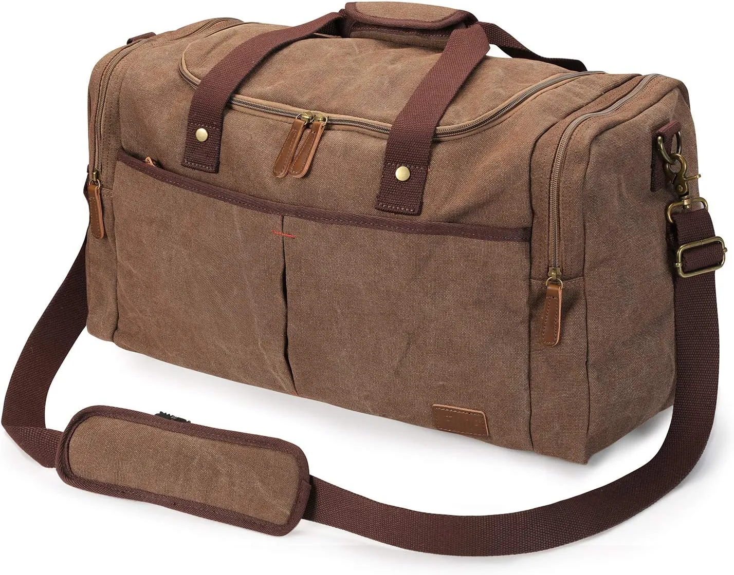S-ZONE Canvas Duffel Bag for Travel 65L Weekender Overnight Travel Bags with Shoes Compartment for Men