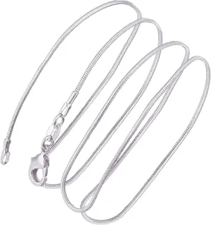 S925 Sterling Silver Necklace for Women,White Gold Plated Long Rope Chain Stackable Layering Necklaces Jewelry Accessories