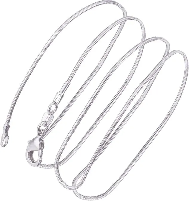 S925 Sterling Silver Necklace for Women,White Gold Plated Long Rope Chain Stackable Layering Necklaces Jewelry Accessories
