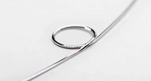 S925 Sterling Silver Necklace for Women,White Gold Plated Long Rope Chain Stackable Layering Necklaces Jewelry Accessories