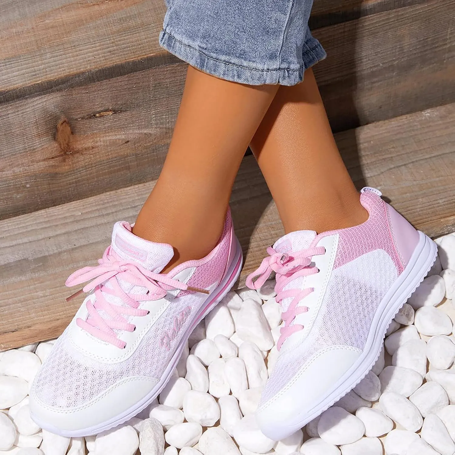 SBGMoSJ Chunky Sneakers for Women Trendy Zapato Antiderrapante para Mujer Casual Shoes for Women 2023 Trendy White Sneakers Slip Ons for Women Platform Zapatos para Embarazadas Comodos