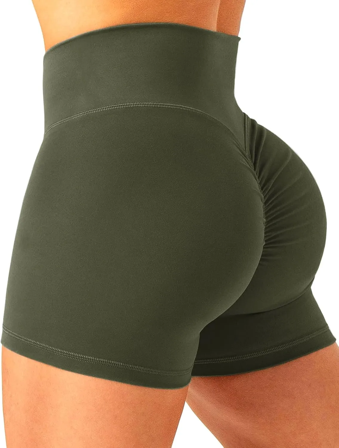 Scrunch Butt Gym Shorts High Waisted Workout Biker Shorts Running Athletic Booty Shorts for Women Black