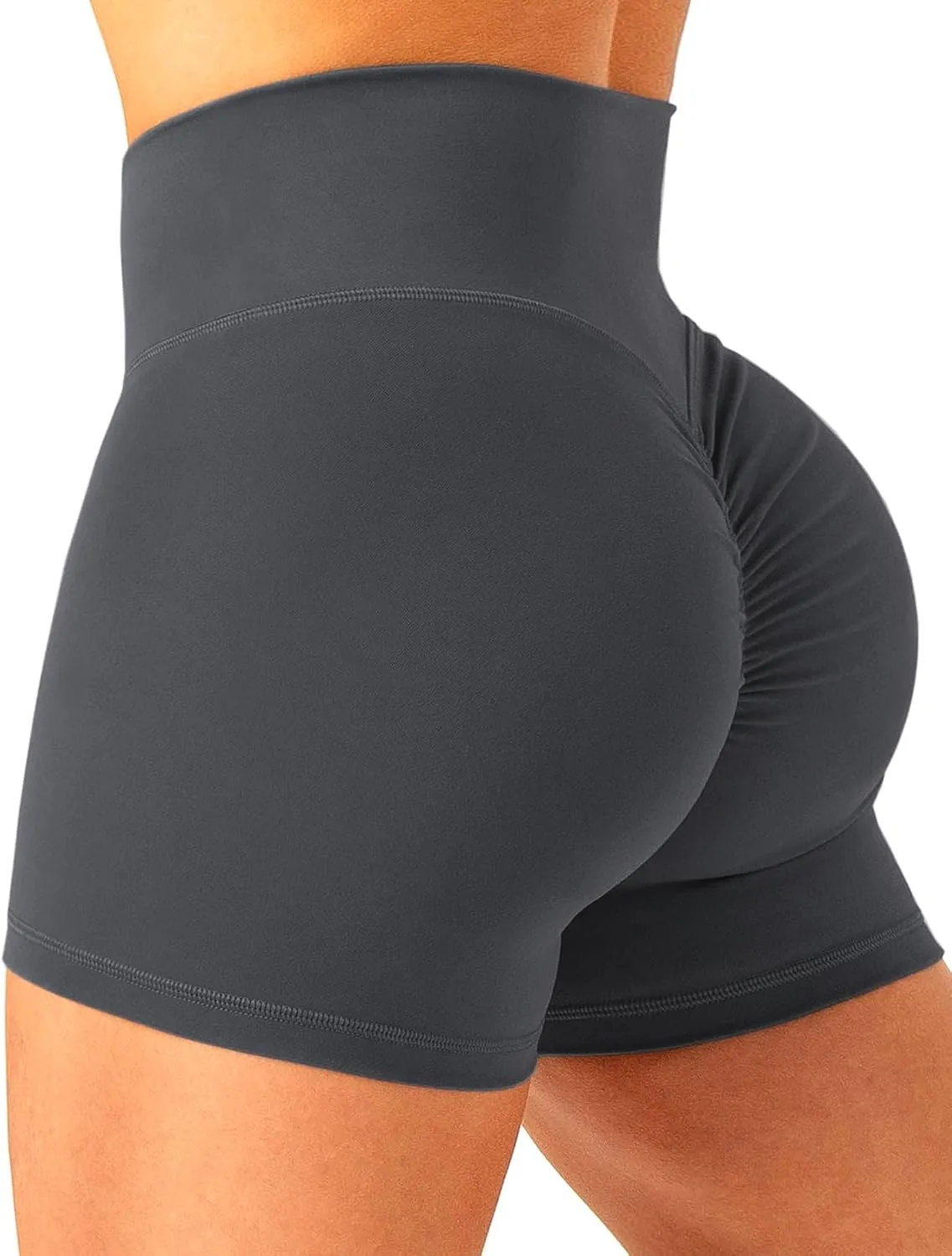 Scrunch Butt Gym Shorts High Waisted Workout Biker Shorts Running Athletic Booty Shorts for Women Black