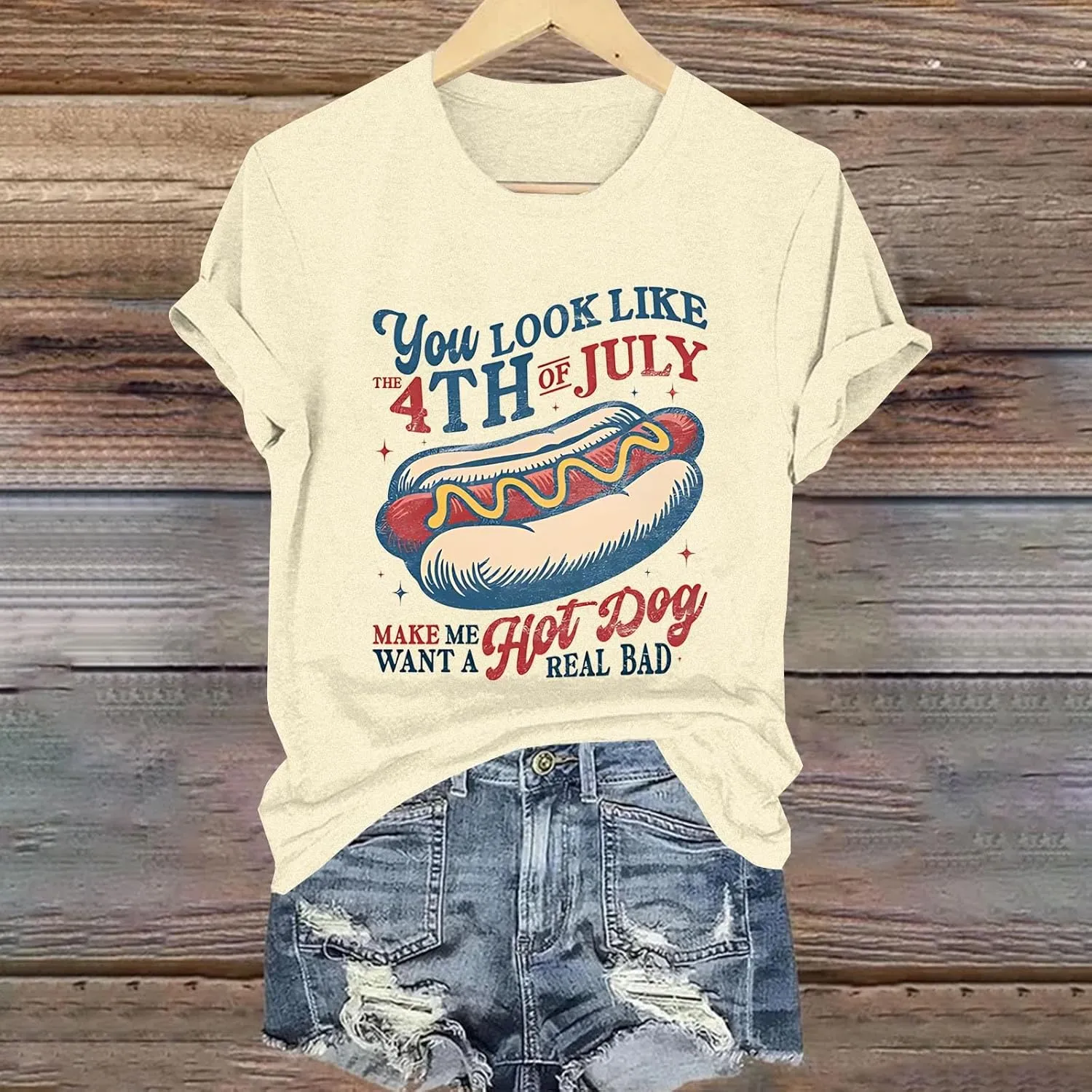 Shirts for Women 4th of July Outfits American Flag Print Womens Tops Comfy Independence Day T Shirts