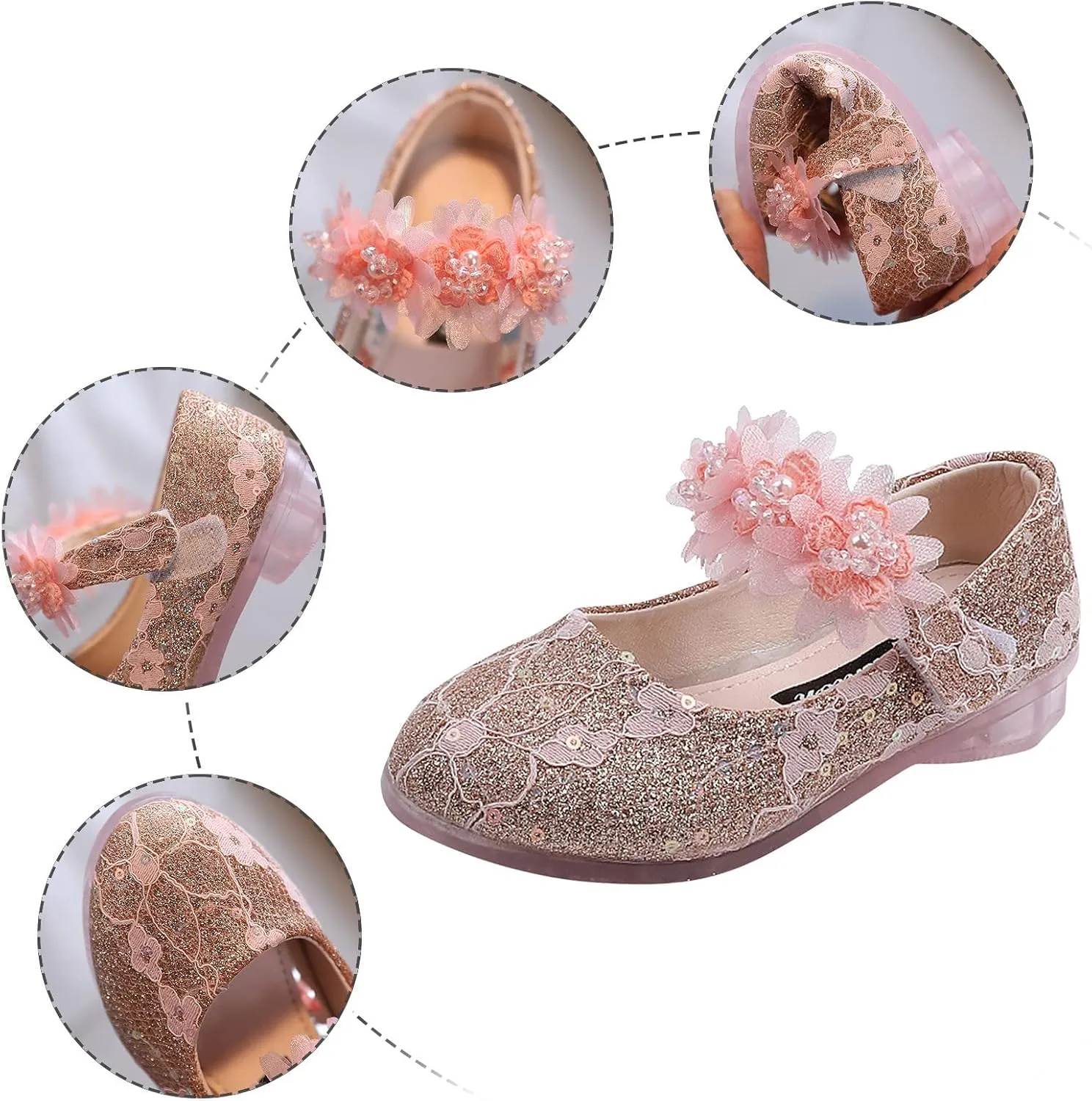 Shoes for Girls,Girls Baby Princess Shoes Rhinestone Flower Sandals Dancing Shoes Pearl Crystal Shoes Kawaii Shoes