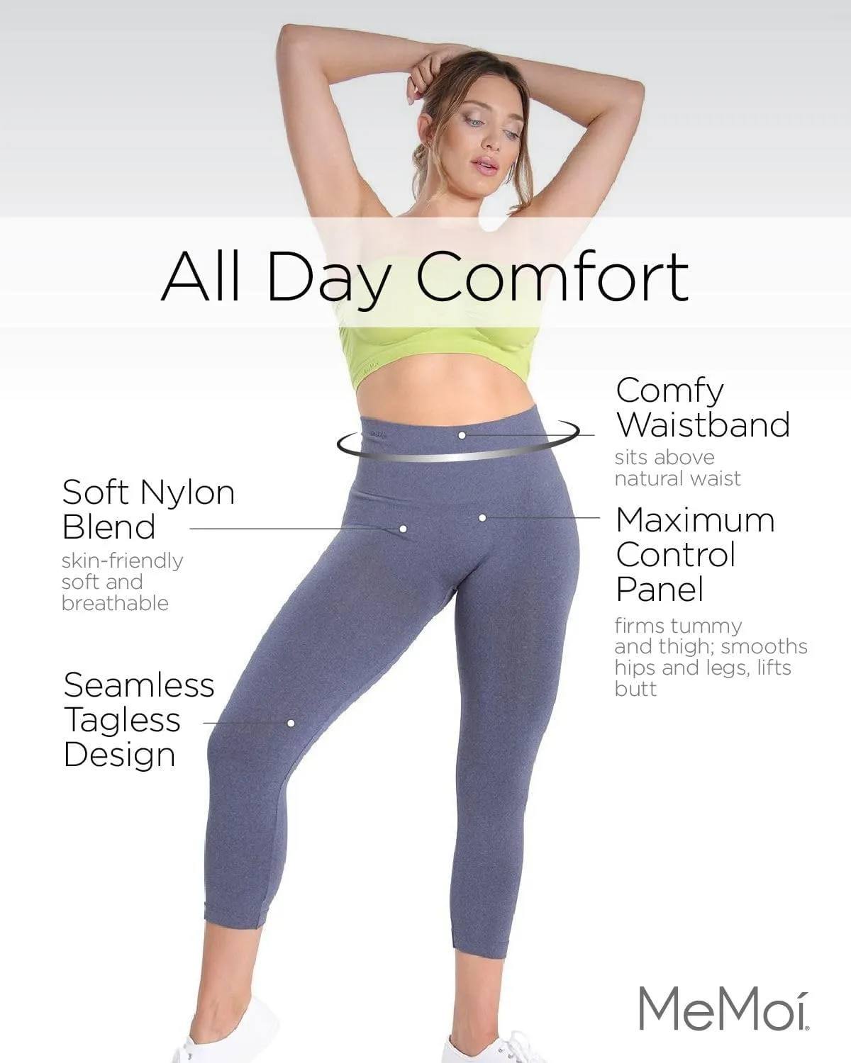 SlimMe Shapewear Leggings, High Waisted Leggings Tummy Control, Comfortable and Breathable Compressions Pants for Women