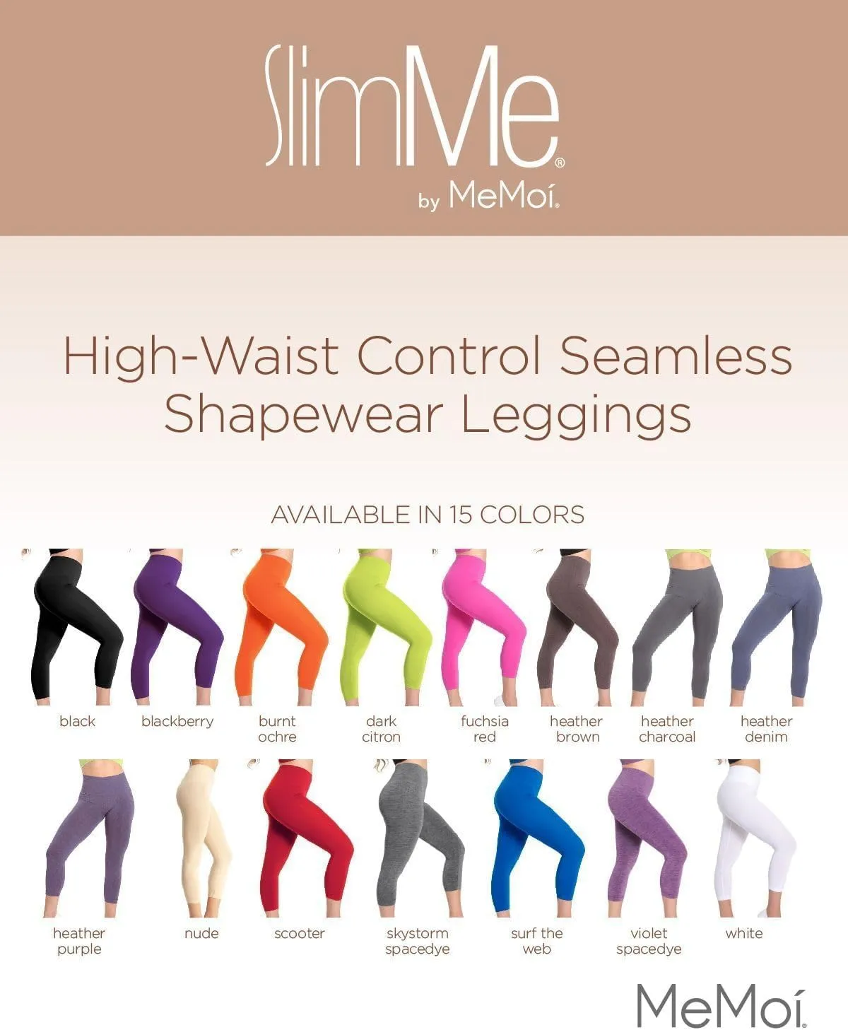 SlimMe Shapewear Leggings, High Waisted Leggings Tummy Control, Comfortable and Breathable Compressions Pants for Women