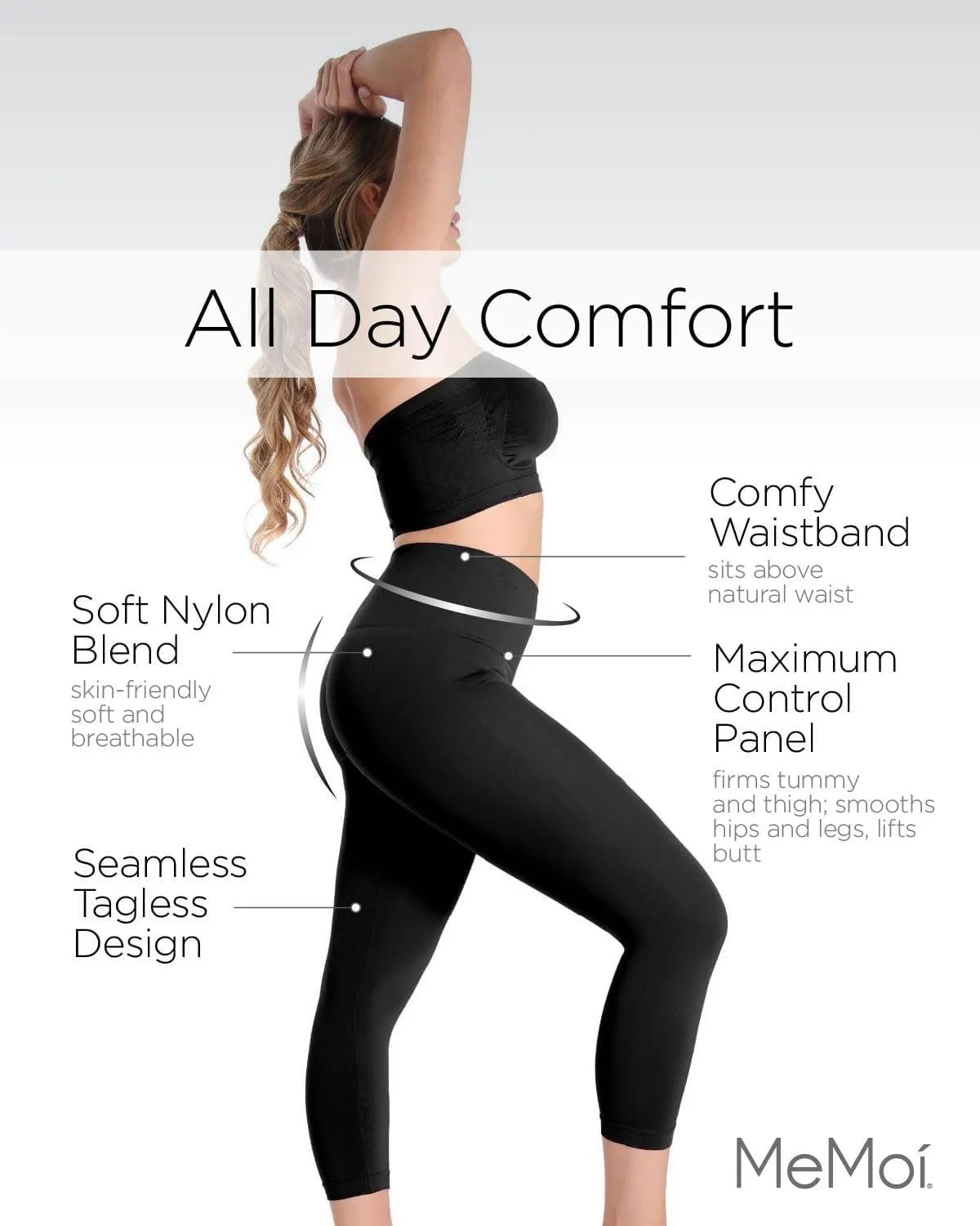 SlimMe Shapewear Leggings, High Waisted Leggings Tummy Control, Comfortable and Breathable Compressions Pants for Women
