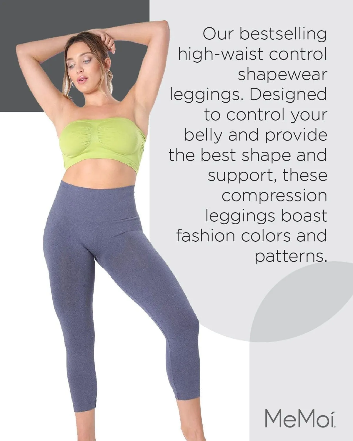 SlimMe Shapewear Leggings, High Waisted Leggings Tummy Control, Comfortable and Breathable Compressions Pants for Women