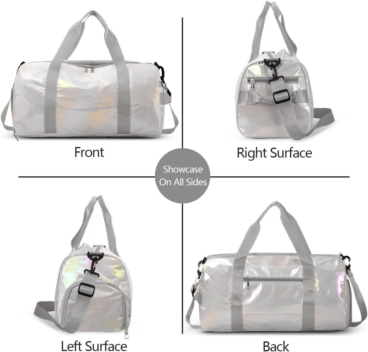 Small Gym Bag for Women with Shoes Compartment and Wet Pocket, Duffle Bag for Travel, Gifts for Daughter (White)