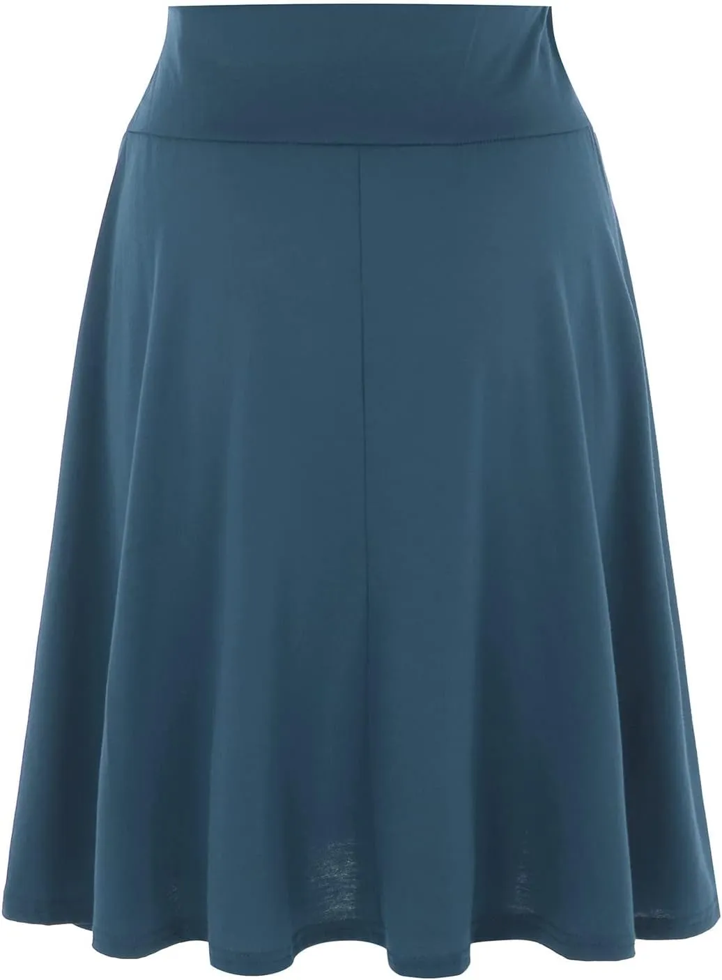 Solid Color Skirts for Women High Waisted Elastic Waist Midi Length Casual Skirt with Flowy Silhouette and Lightweight Fabric