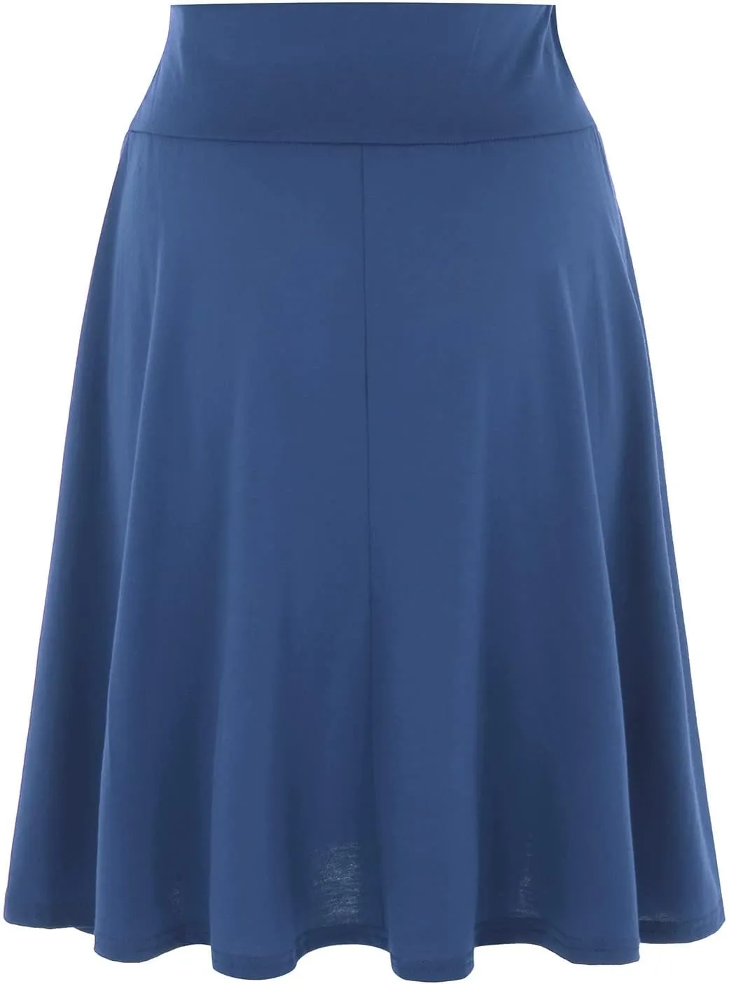 Solid Color Skirts for Women High Waisted Elastic Waist Midi Length Casual Skirt with Flowy Silhouette and Lightweight Fabric