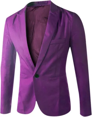Solid Fashion Blazer Men Business One Button Suit Jacket Regular Fit Casual Sport Coat Mens Blazer Business Suit