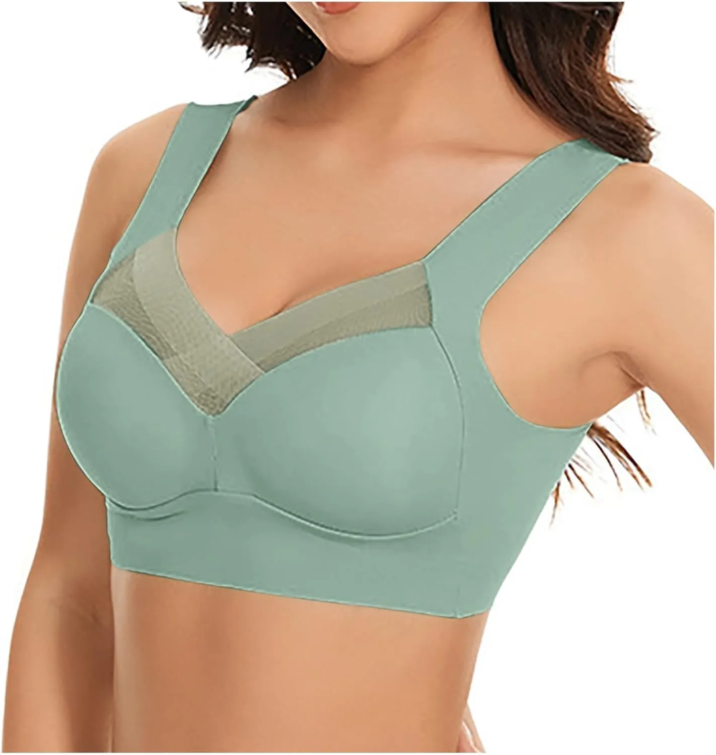 Sport Bras for Women Plus Size No Underwire Breathable Bras Full Coverage Wirefree Soft Cotton Bra Everyday Bras 2024
