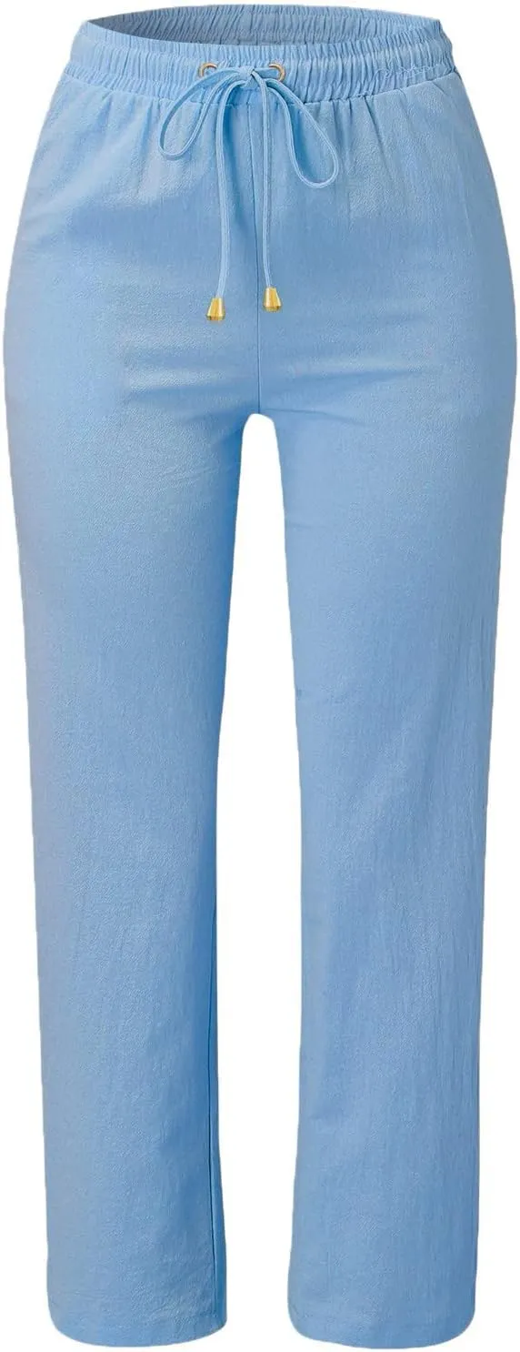 Straight Leg Pants Winter Silk Travel Capris with Pockets Flare Leggings Flare Leggings