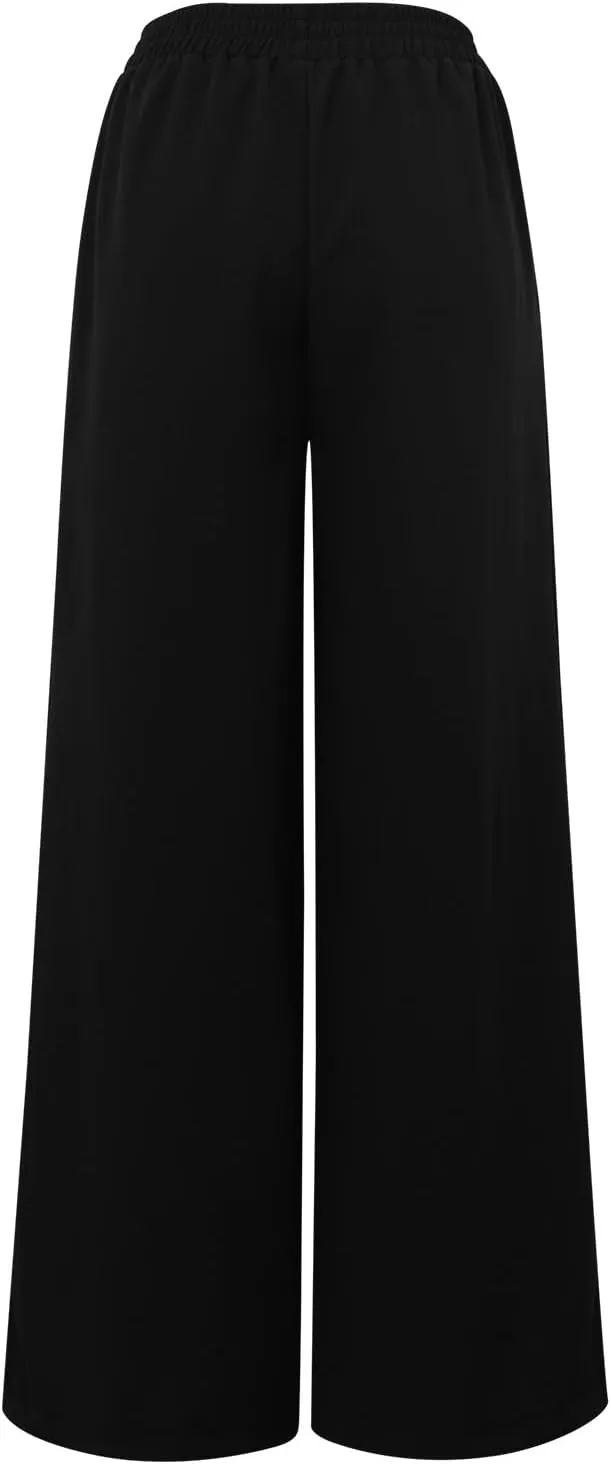 Straight Leg Pants Winter Silk Travel Capris with Pockets Flare Leggings Flare Leggings