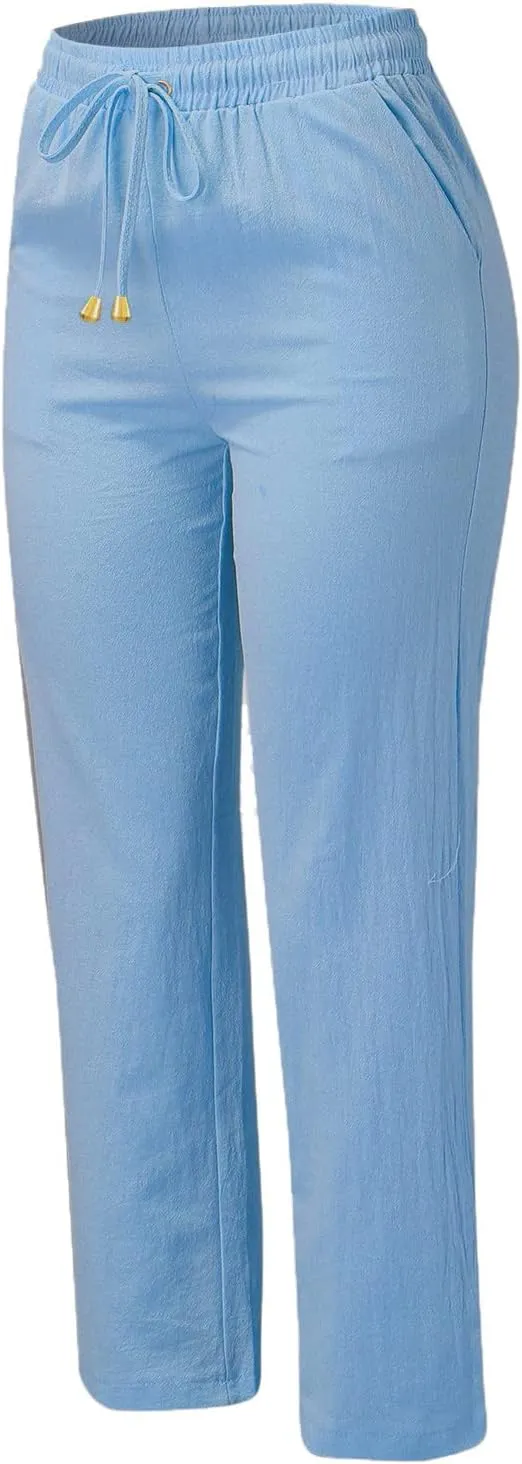 Straight Leg Pants Winter Silk Travel Capris with Pockets Flare Leggings Flare Leggings