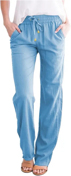 Straight Leg Pants Winter Silk Travel Capris with Pockets Flare Leggings Flare Leggings
