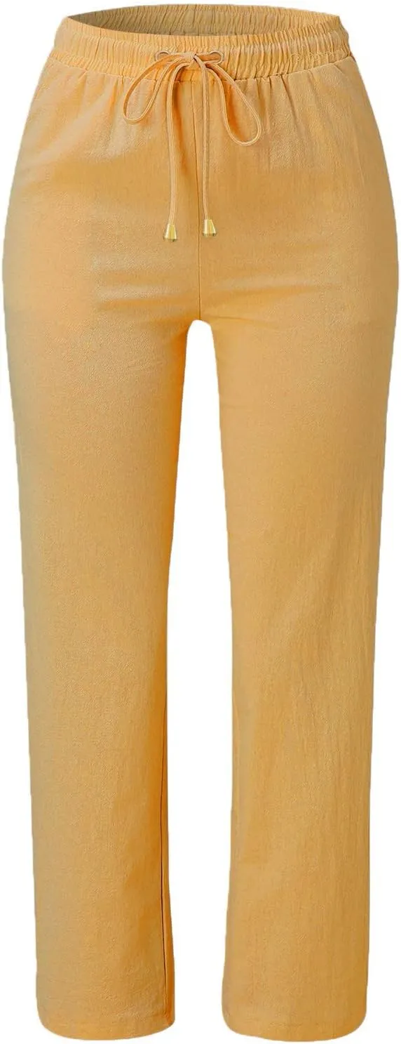 Straight Leg Pants Winter Silk Travel Capris with Pockets Flare Leggings Flare Leggings