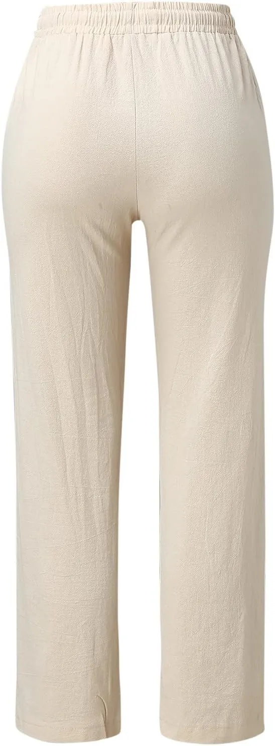 Straight Leg Pants Winter Silk Travel Capris with Pockets Flare Leggings Flare Leggings