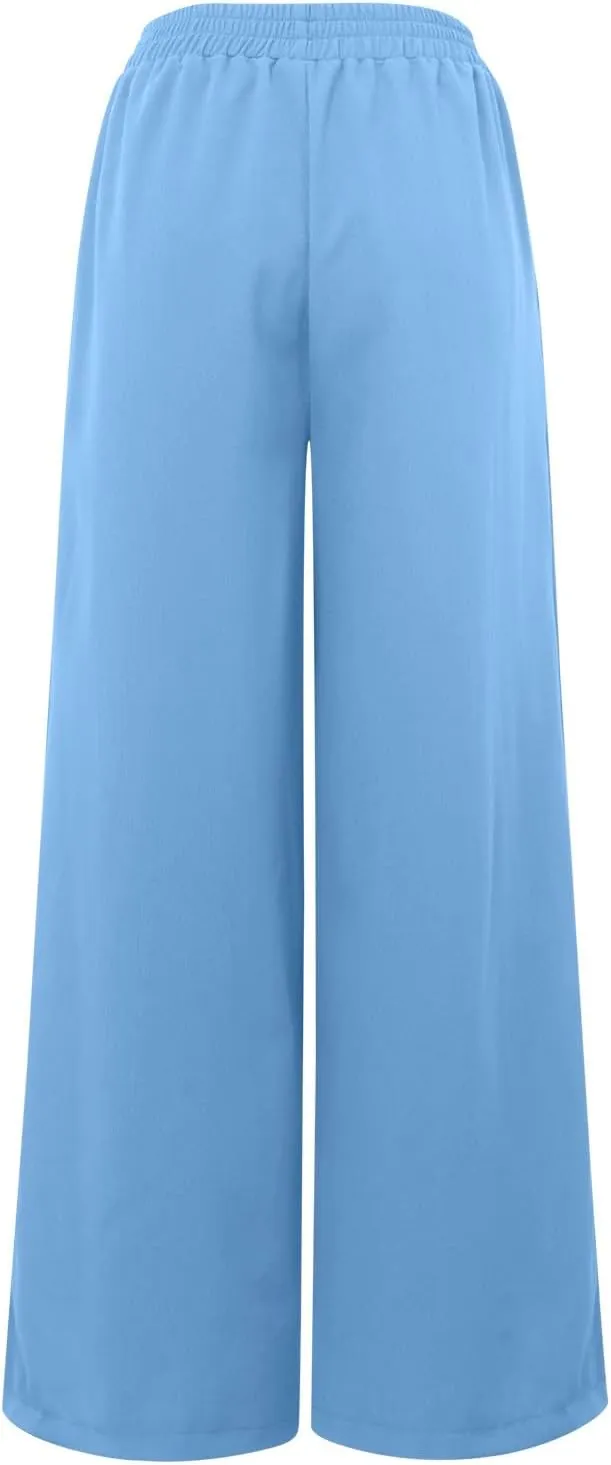 Straight Leg Pants Winter Silk Travel Capris with Pockets Flare Leggings Flare Leggings