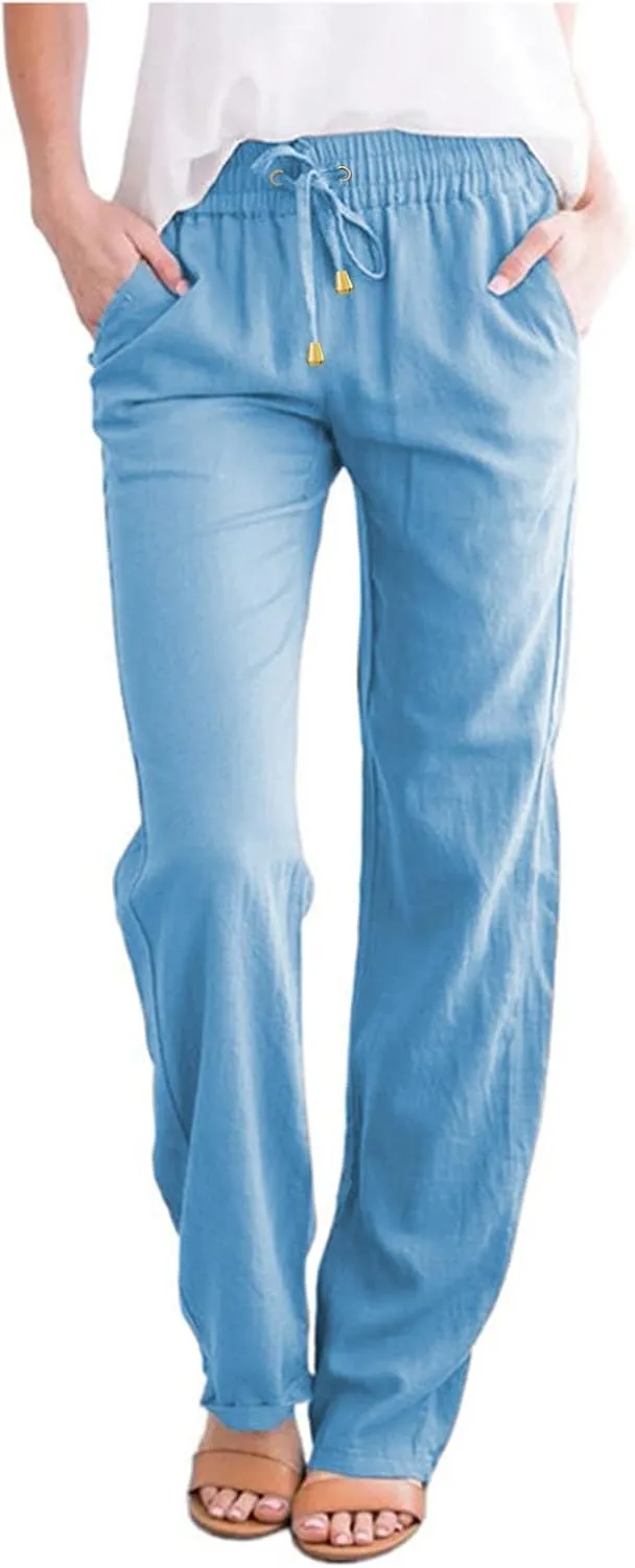 Straight Leg Pants Winter Silk Travel Capris with Pockets Flare Leggings Flare Leggings