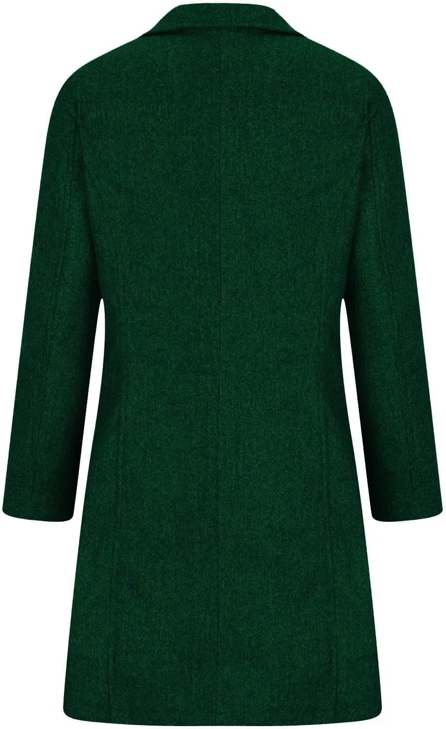 TANGNADE Women Stand Collar Single Breasted Mid Long Length Wool Blend Coat Business Peacoat Winter Warm Pea Coats Pocket