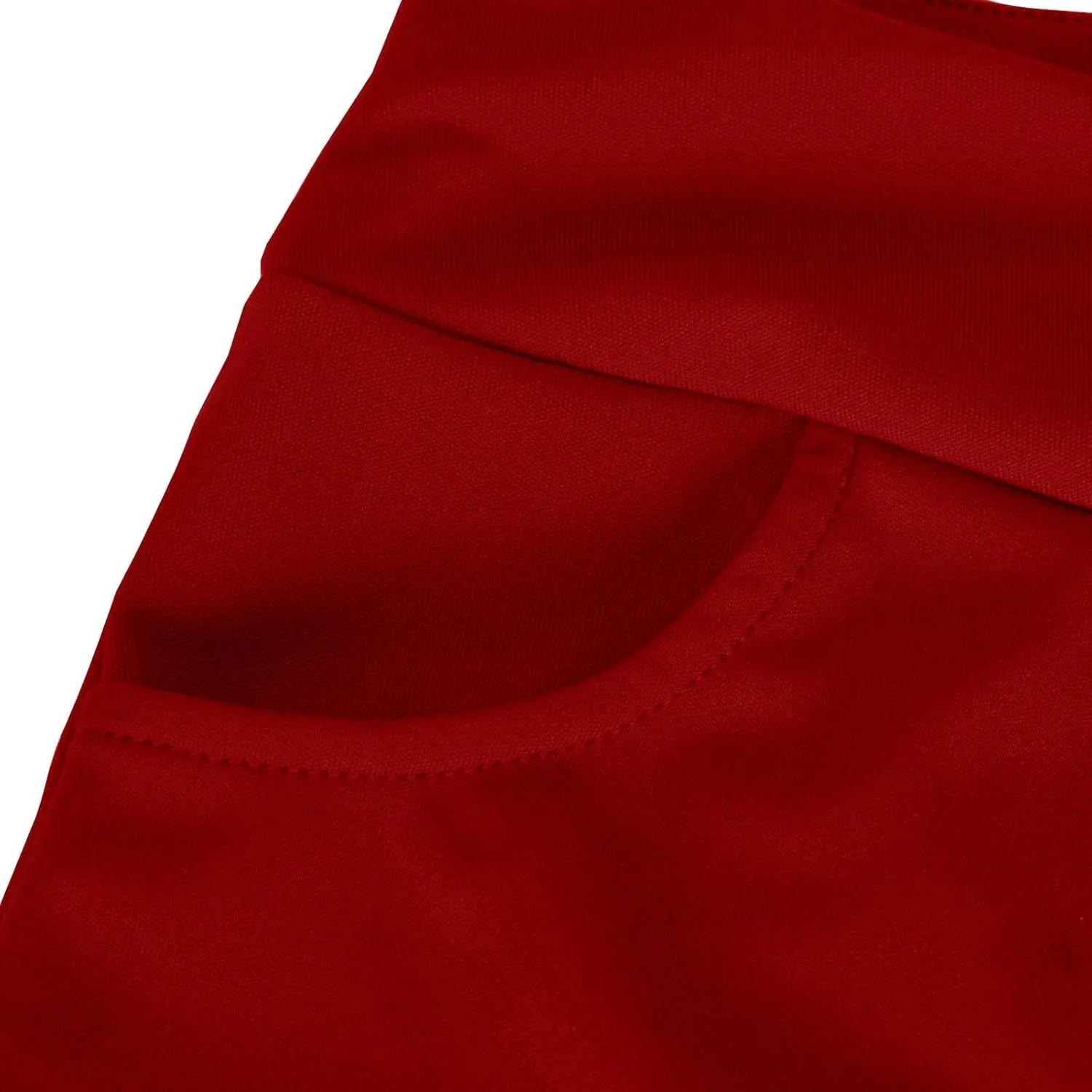 TANGNADE Women's Flare Cropped Work Pants Elastic High Waist Wide Leg Casual Slacks with Pocket Business Trousers