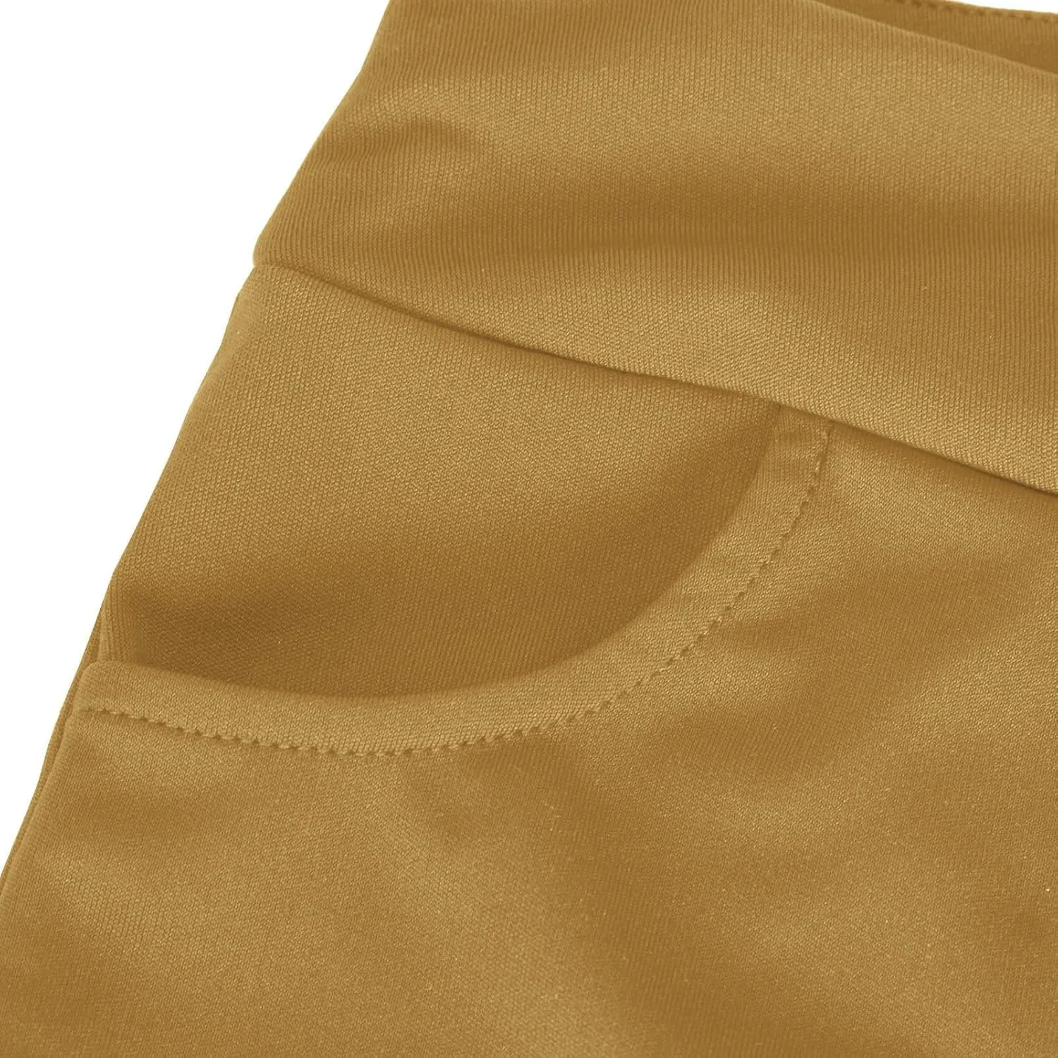 TANGNADE Women's Flare Cropped Work Pants Elastic High Waist Wide Leg Casual Slacks with Pocket Business Trousers