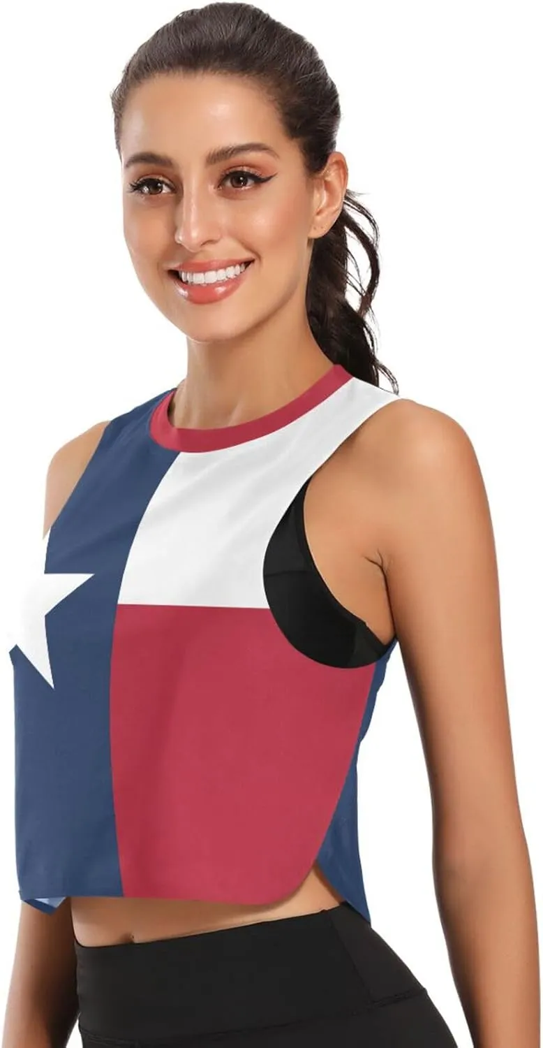 Tank Tops Running Shirts for Women Crop Top Workout Shirts Sleeveless Cropped Muscle Tank Shirts, Small